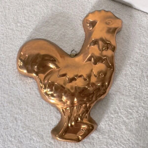 Vintage Copper Jelly Mold Food  Mold Rooster Design Wall Decor